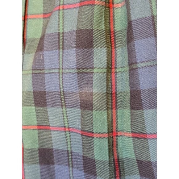 Vintage Harvé Benard Wool Tartan Plaid Pants Petite Green & Blue sz 12 - Picture 3 of 7